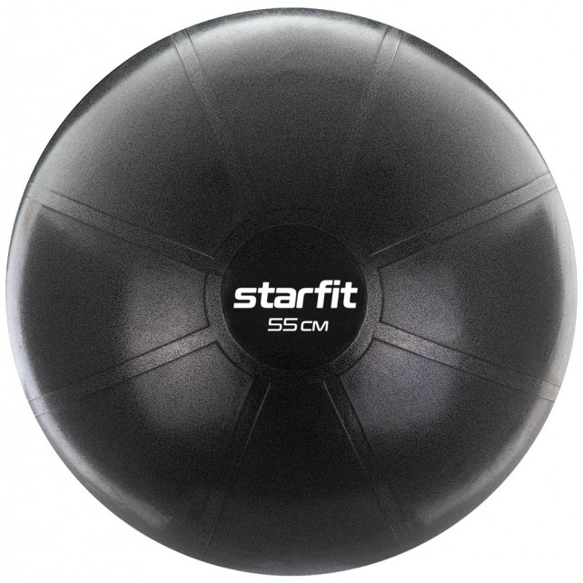 Фитбол высокой плотности STARFIT Pro GB-107 55 см, 1100 гр, антивзрыв, черный