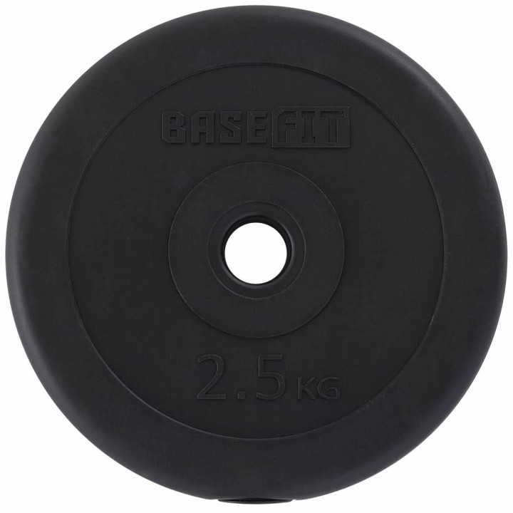 Диск пластиковый BASEFIT BB-203 2,5 кг, d=26 мм, черный