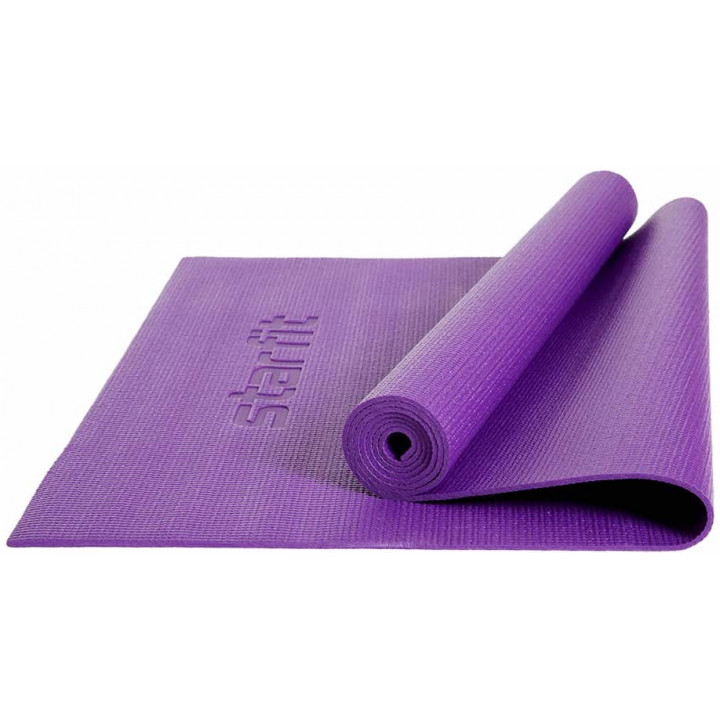 Коврик для йоги и фитнеса STARFIT FM-101 PVC, 0,4 см, 173x61 см, фиолетовый