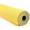 Коврик для йоги и фитнеса STARFIT FM-201 TPE, 0,7 см, 173x61 см, желтый/серый