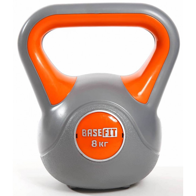 Гиря пластиковая BASEFIT DB-503  8 кг, серый/оранжевый
