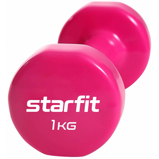 Гантель виниловая STARFIT DB-101 1 кг, розовый