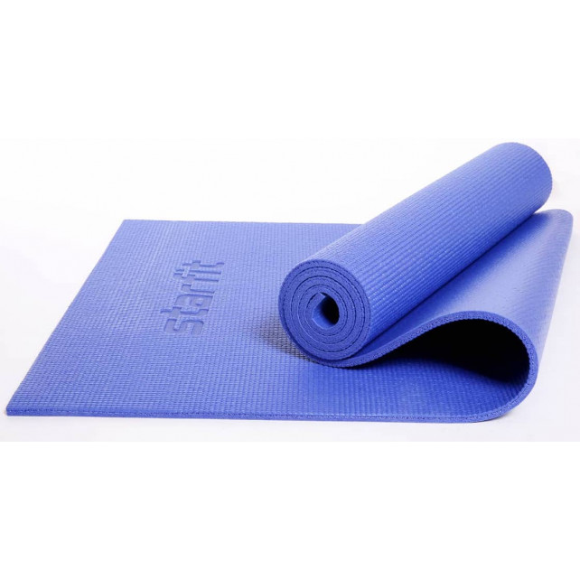 Коврик для йоги и фитнеса STARFIT Core FM-101 PVC, 0,8 см, 173x61 см, темно-синий