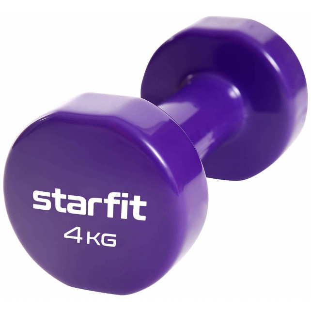 Гантель виниловая STARFIT DB-101 4 кг, фиолетовый