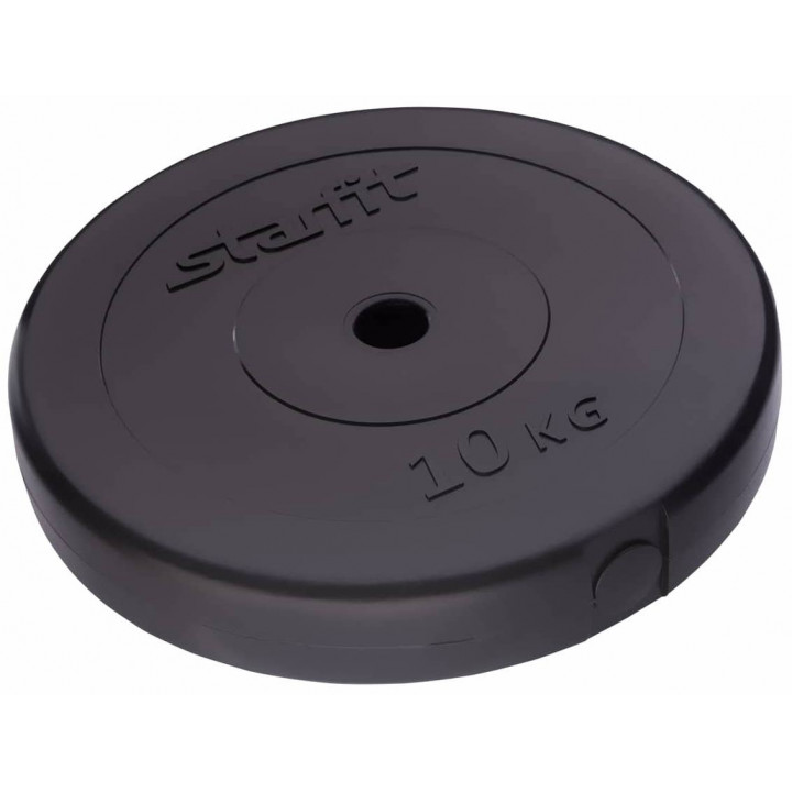 Диск пластиковый STARFIT BB-203 10 кг, d=26 мм, черный