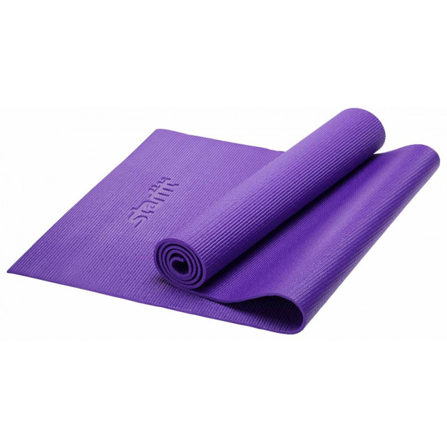 Коврик для йоги и фитнеса STARFIT FM-101 PVC, 0,6 см, 173x61 см, фиолетовый
