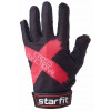 Перчатки для фитнеса Starfit WG-104, с пальцами, черный/красный (S)