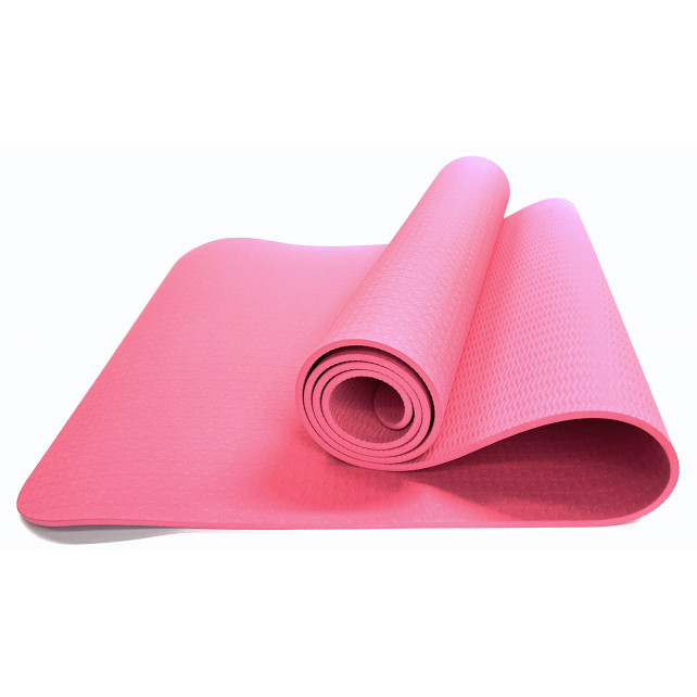 Коврик для йоги и фитнеса ZTOA YM-02 TPE 0,6 см, 183х61 см, розовый