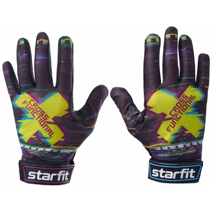 Перчатки для фитнеса Starfit WG-104,  с пальцами, черный/мультицвет (M)