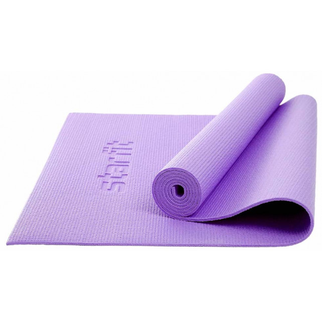Коврик для йоги и фитнеса STARFIT FM-104 PVC, 0,8 см, 183x61 см, фиолетовый пастель