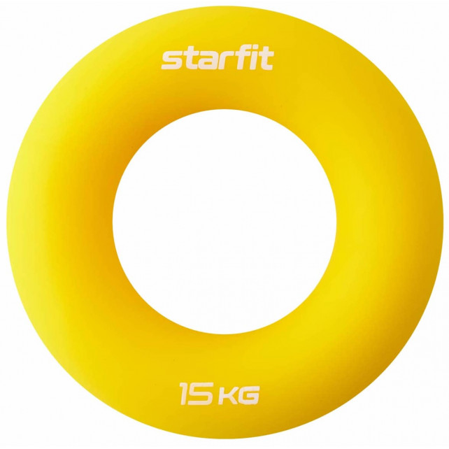 Эспандер кистевой STARFIT ES-404 кольцо, силикогель, d=8,8 см, 15 кг, желтый