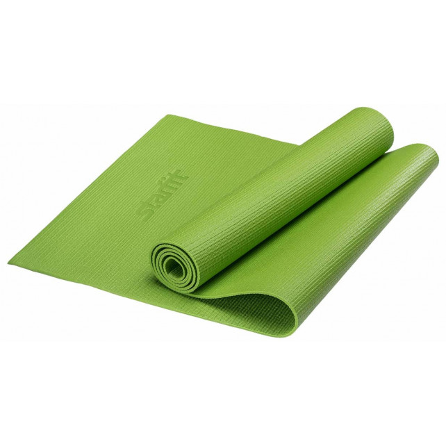 Коврик для йоги и фитнеса STARFIT FM-101 PVC, 0,8 см, 173x61 см, зеленый