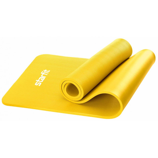 Коврик для йоги и фитнеса STARFIT FM-301 NBR, 1,5 см, 183x58 см, желтый