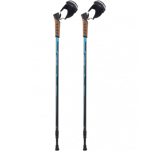 Скандинавские палки BERGER Nimbus 2-секционные, 77-135 см, черный/голубой