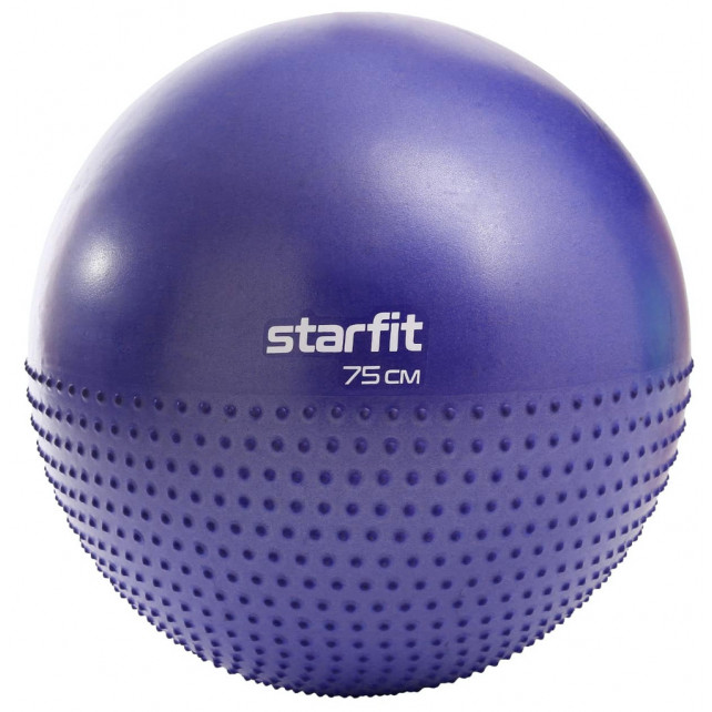 Фитбол полумассажный STARFIT Core GB-201 75 см, антивзрыв, темно-синий