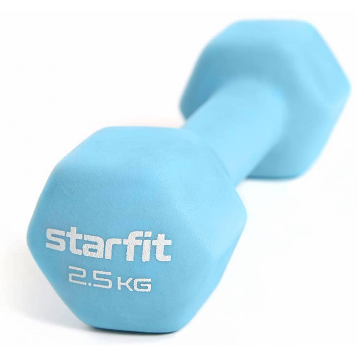 Гантель неопреновая STARFIT Core DB-201 2,5 кг, синий пастель