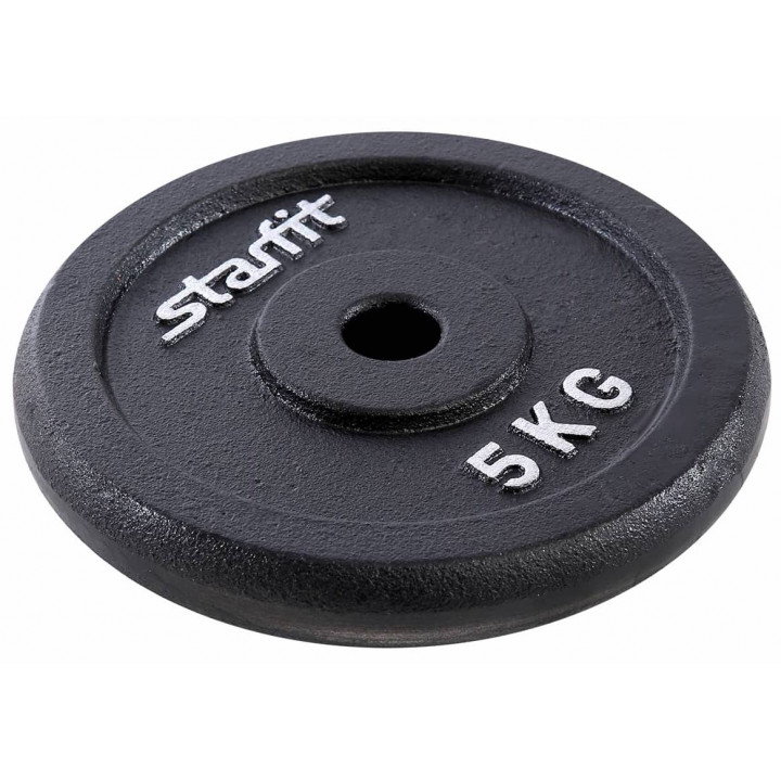 Диск чугунный STARFIT BB-204  5 кг, d=26 мм, черный
