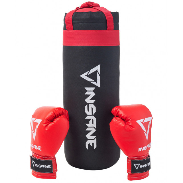 Набор для бокса INSANE FIGHT, черный/красный, 39х16 см, 1,7 кг, 4 oz