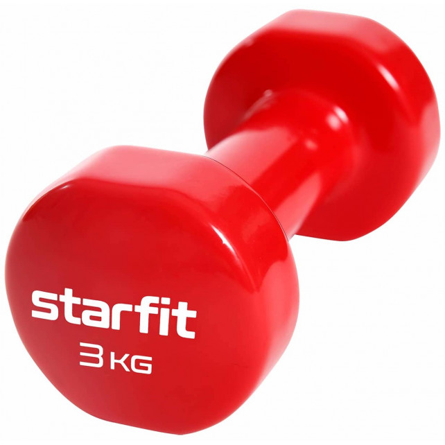 Гантель виниловая STARFIT DB-101 3 кг, красный