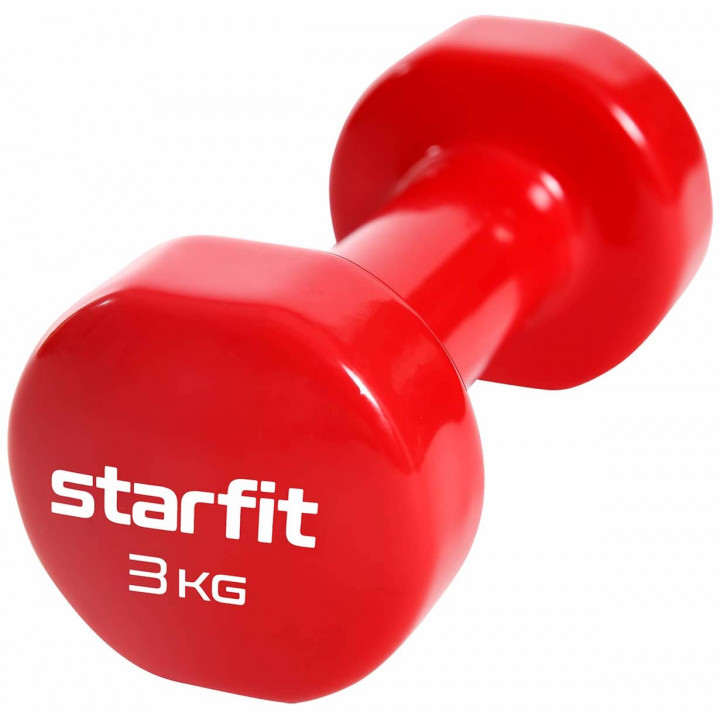 Гантель виниловая STARFIT DB-101 3 кг, красный