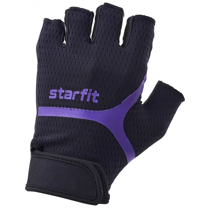 Перчатки для фитнеса Starfit WG-103, черный/фиолетовый (S)