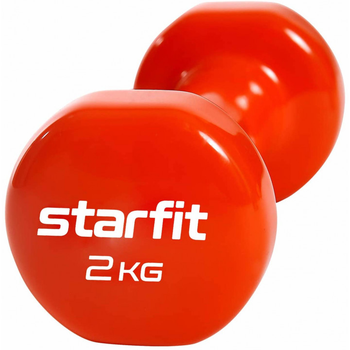 Гантель виниловая STARFIT DB-101 2 кг, оранжевый