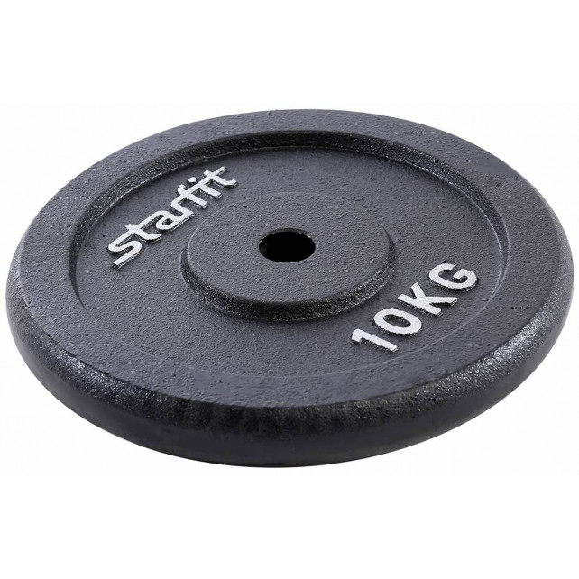 Диск чугунный STARFIT BB-204 10 кг, d=26 мм, черный