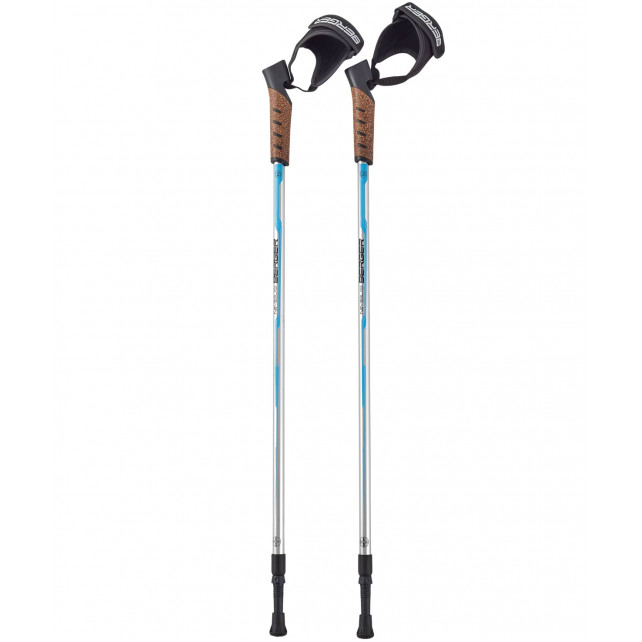 Скандинавские палки BERGER Nimbus 2-секционные, 77-135 см, серебристый/голубой